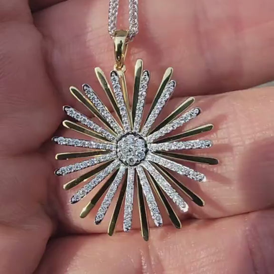 Simon G. Two-Tone Gold Diamond Starburst Pendant