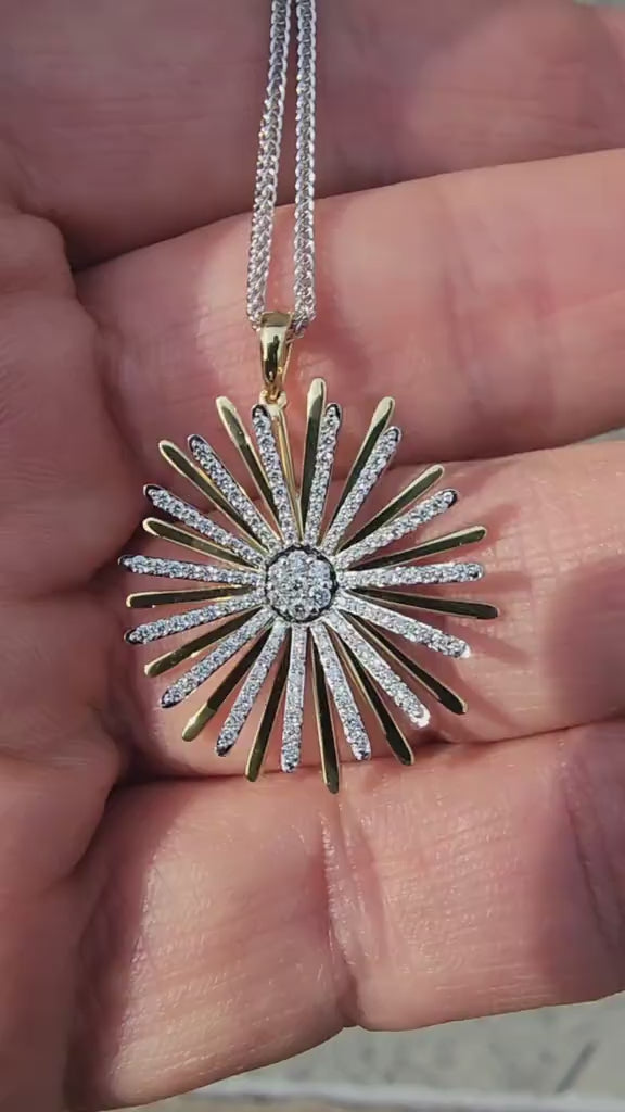 Simon G. Two-Tone Gold Diamond Starburst Pendant