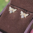 Load and play video in Gallery viewer, Video of Le Vian Bee Positive Chocolate Diamond Bumblebee Earrings
