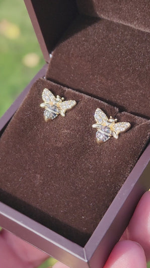 Video of Le Vian Bee Positive Chocolate Diamond Bumblebee Earrings