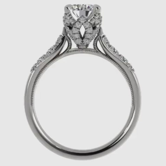 Ben Garelick Astra Galactic White Gold 1-Carat Head Round Diamond Engagement Ring