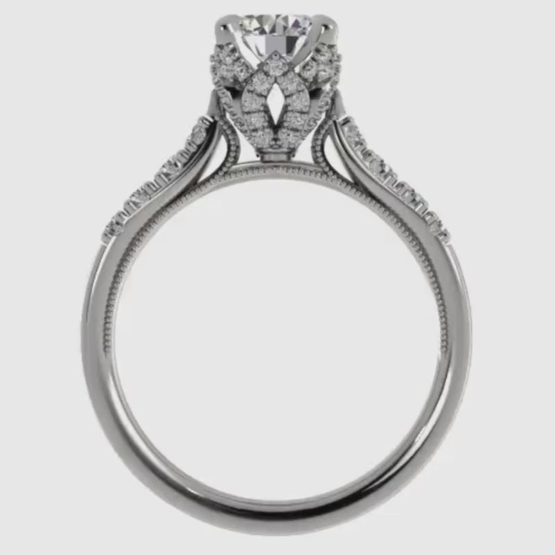 Ben Garelick Astra Galactic White Gold 1-Carat Head Round Diamond Engagement Ring