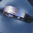 Load and play video in Gallery viewer, Video of Simon G. White &amp; Rose Gold Two-Tone &quot;Wave&quot; Wedding Band

