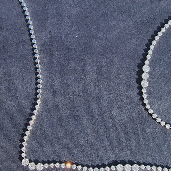 Simon G. 18K White Gold 34 Inch Long 9 carat Diamond Necklace