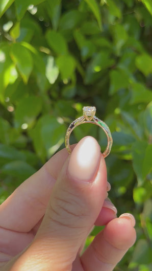 Ben Garelick Yellow Gold Luna Twist Small Center Diamond Engagement Ring