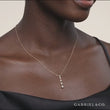Load and play video in Gallery viewer, Gabriel &amp; Co. Five Stone Diamond Drop Bar Pendant
