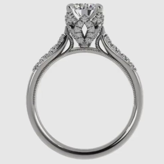 Ben Garelick Astra Galactic White Gold 1-Carat Head Round Diamond Engagement Ring