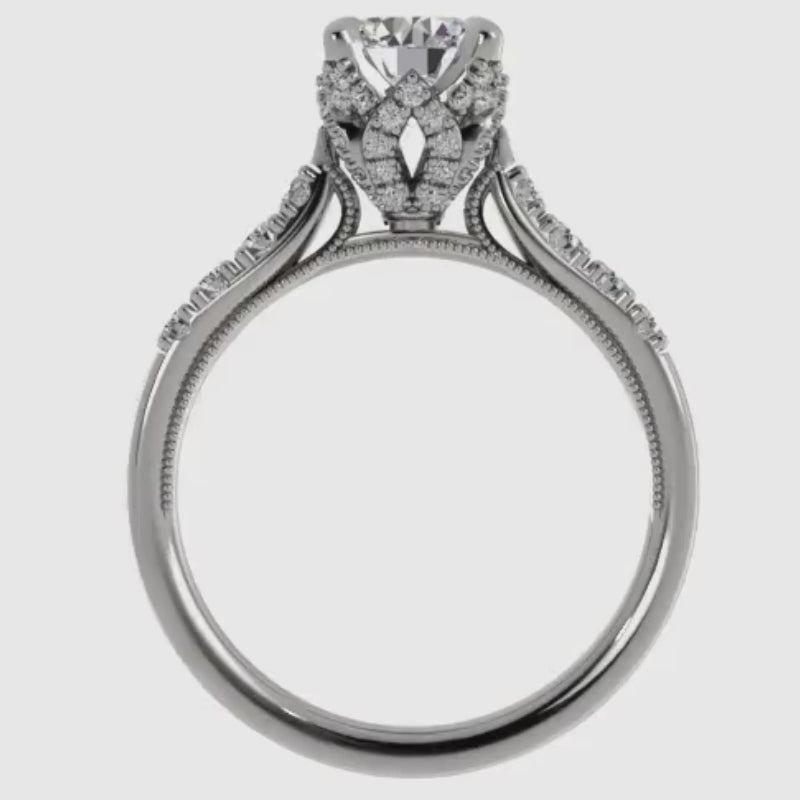 Ben Garelick Astra Galactic White Gold 1-Carat Head Round Diamond Engagement Ring