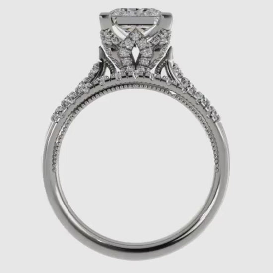 Ben Garelick Astra Galactic White Gold 2-Carat Head Round Diamond Engagement Ring Set