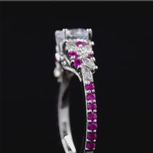 Load and play video in Gallery viewer, Barkev&#39;s Pink Sapphire Diamond Encrusted Petal Engagement Ring
