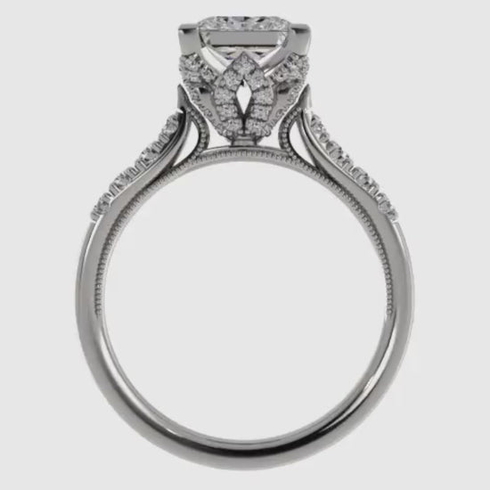 Ben Garelick Astra Galactic White Gold 2-Carat Head Princess Diamond Engagement Ring