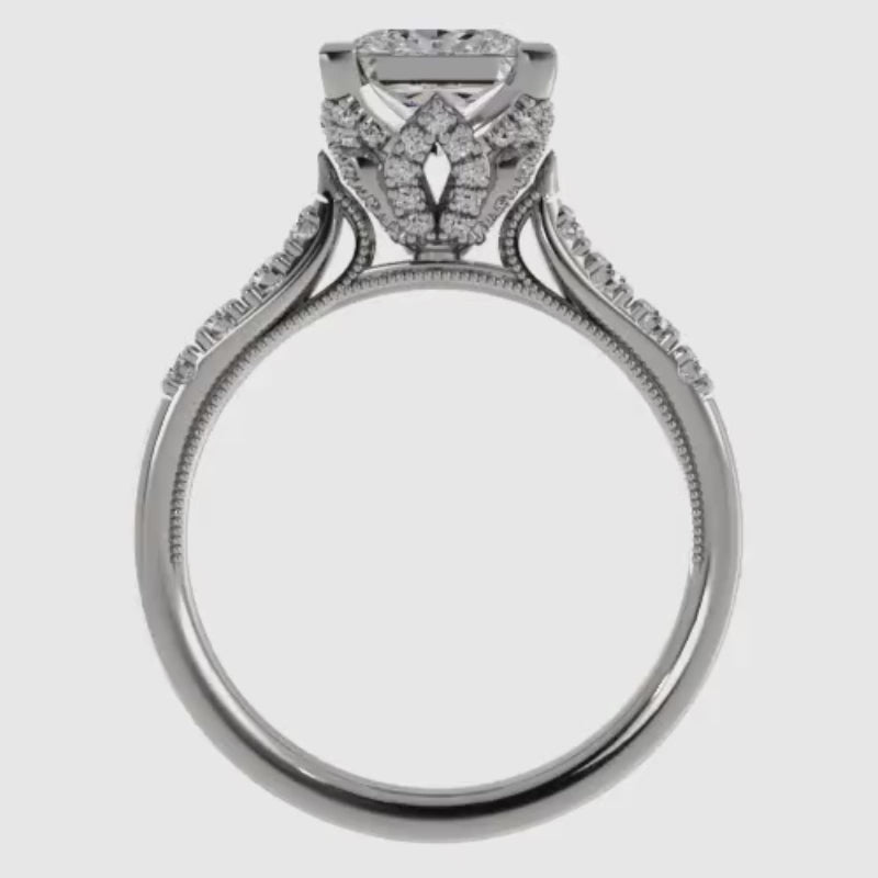 Ben Garelick Astra Galactic White Gold 2-Carat Head Princess Diamond Engagement Ring