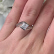 Load and play video in Gallery viewer, Barkev&#39;s Split Cathedral Shank Princess Cut Diamond Engagement Ring
