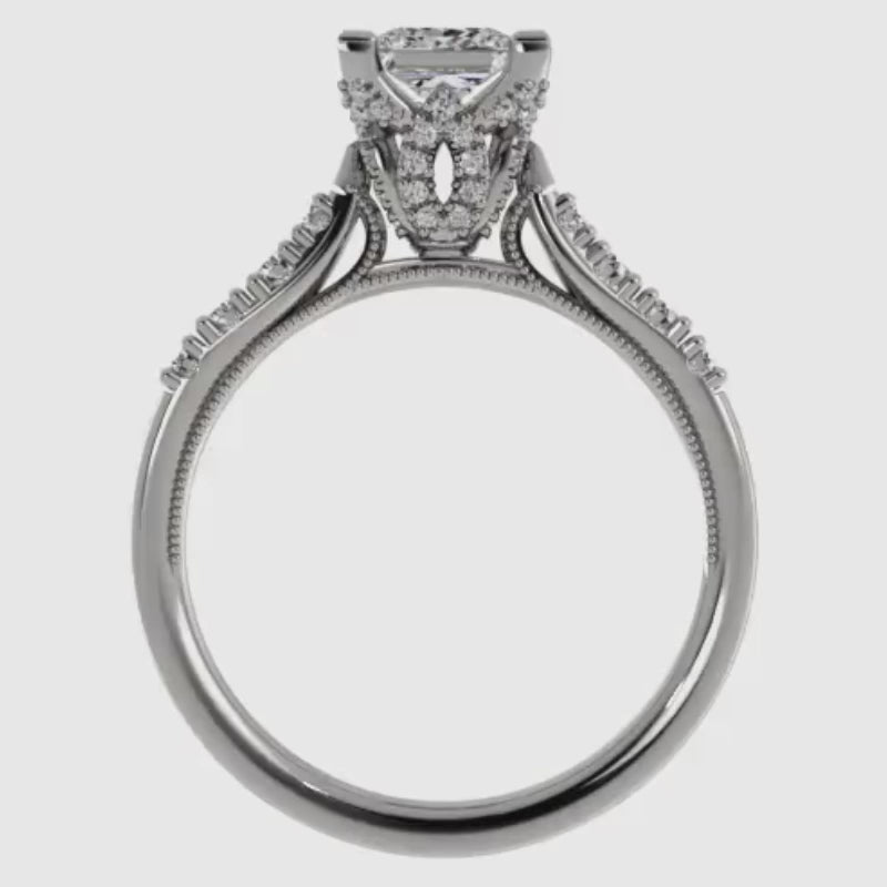 Ben Garelick Astra Galactic White Gold 1-Carat Head Princess Diamond Engagement Ring