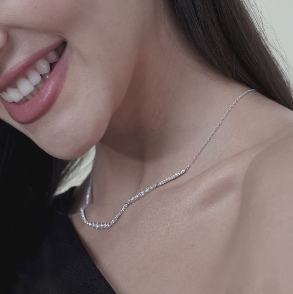 Video of Gabriel & Co. Lusso 14K White Gold Diamond Tennis Necklace_Style NK6954W45JJ