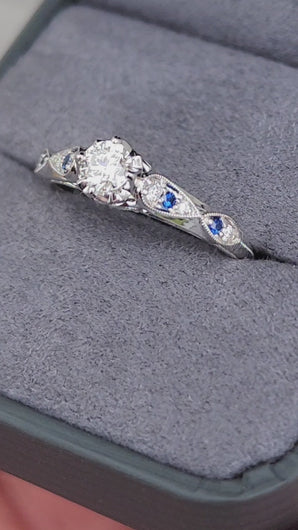 Video of Gabriel Amavida Jaelyn Victorian Style Small Center Diamond Engagement Ring