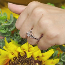 Load and play video in Gallery viewer, Barkev&#39;s Black Diamond Prong Set &quot;Flare&quot; Diamond Engagement Ring
