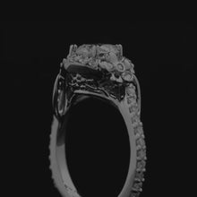 Load and play video in Gallery viewer, Barkev&#39;s Floral Halo Diamond Engagement Ring
