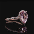 Load and play video in Gallery viewer, Barkev&#39;s Pear Cut Morganite Halo Diamond Engagement Ring
