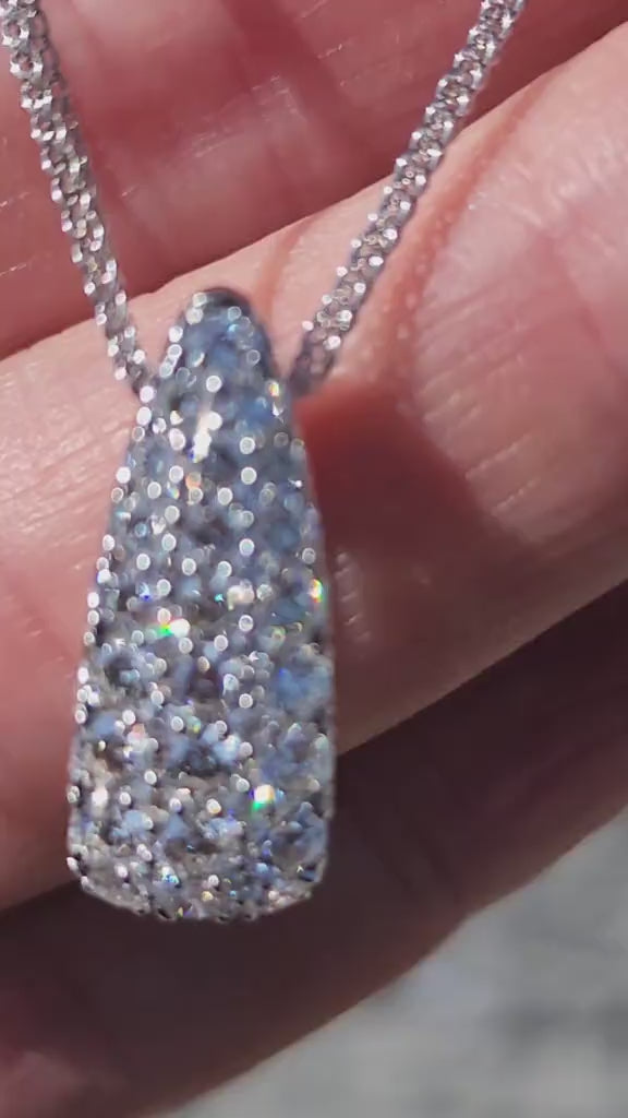 Video of Simon G. Contemporary Teardrop Diamond Pave Pendant