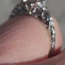 Load and play video in Gallery viewer, Video of Artcarved &quot;Peyton&quot; Diamond Engagement Ring Featuring Scrollwork Design
