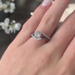 Load and play video in Gallery viewer, Barkev&#39;s Swirl Whisper Halo White &amp; Black Diamond Engagement Ring

