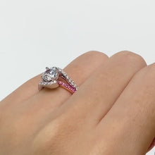 Load and play video in Gallery viewer, Barkev&#39;s &quot;Whisper Halo&quot; Pink Sapphire Diamond Engagement Ring
