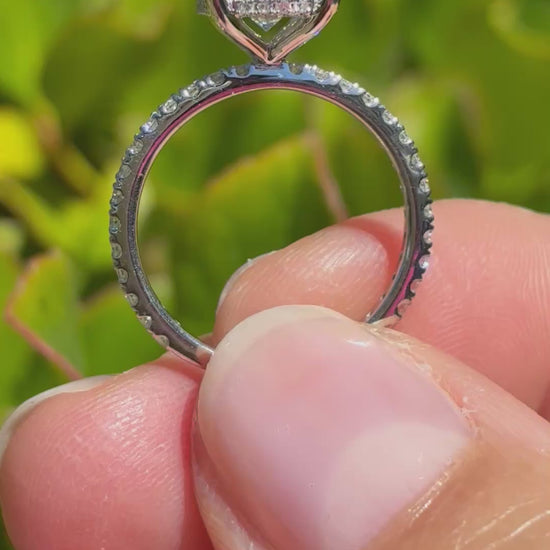 Ben Garelick White Gold Sargus Classic Large Center Round Diamond Shared Prong Engagement Ring