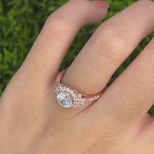 Load and play video in Gallery viewer, Barkev&#39;s Elegance Halo Diamond Engagement Ring
