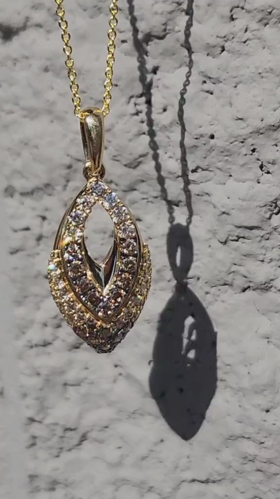 Video of Le Vian Graduating Vanilla & Chocolate Diamond Ombre Pave Pendant