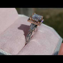 Load and play video in Gallery viewer, Kirk Kara &quot;Pirouetta&quot; Large Princess Cut Halo Diamond Engagement Ring
