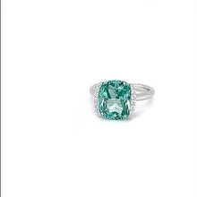 Load and play video in Gallery viewer, Lafonn Elongated Cushion Cut Lab-Grown Green Sapphire Ring
