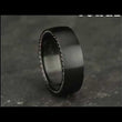 Load and play video in Gallery viewer, Benchmark &quot;The Port&quot; 7.5MM Black Titanium Wedding Band
