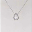 Load and play video in Gallery viewer, Lafonn Simulated Pear Cut Diamond Halo Pendant
