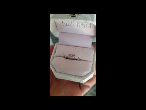 Kirk Kara White Gold "Charlotte" Pink Sapphire Round Cut Diamond Wedding Band Video In Box