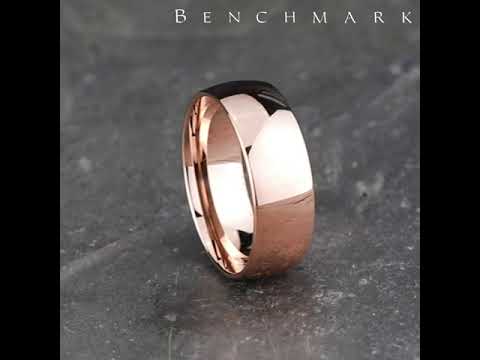 Benchmark Classic 8mm Rose Gold Comfort Fit High Polish Wedding Band