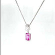 Load and play video in Gallery viewer, Lafonn Emerald Cut Lab-Grown Pink Sapphire &amp; Simulated Diamond Pendant
