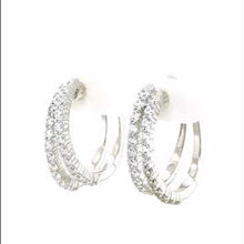 Load and play video in Gallery viewer, Lafonn Simulated Diamond Oval Shaped Double Hoop Earrings
