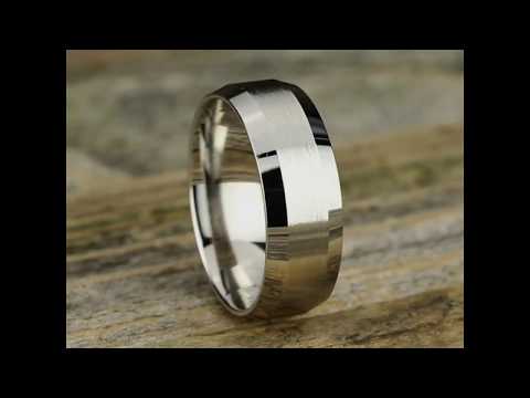 Benchmark The Chancellor 8MM with Satin & High Polish Beveled Edge Wedding Band