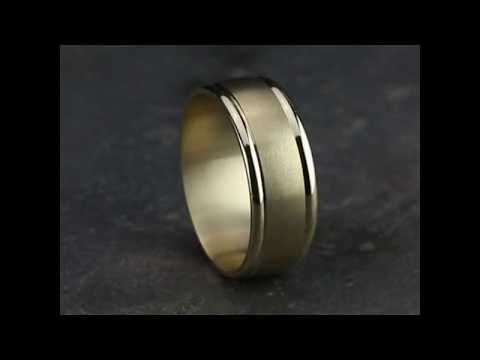 Benchmark Washington Comfort-Fit 8MM Yellow Gold Satin Finish Wedding Band