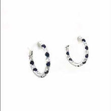 Load and play video in Gallery viewer, Lafonn Simulated Diamond &amp; Lab-Grown Sapphire Hoop Earrings
