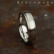 Load and play video in Gallery viewer, Benchmark Comfort-Fit Gold Satin Finish Wedding Band
