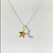 Load and play video in Gallery viewer, Lafonn Moon &amp; Star Shadow Charm Simulated Diamond Pendant
