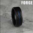 Load and play video in Gallery viewer, Benchmark &quot;The McClane&quot; 8MM Black Cobalt Wedding Band
