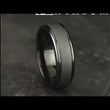 Load and play video in Gallery viewer, Benchmark Tantalum Grey Powder Coated Wedding Band
