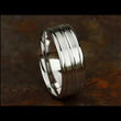 Load and play video in Gallery viewer, Benchmark &quot;The Echo&quot; 8MM Satin Finish Wedding Band
