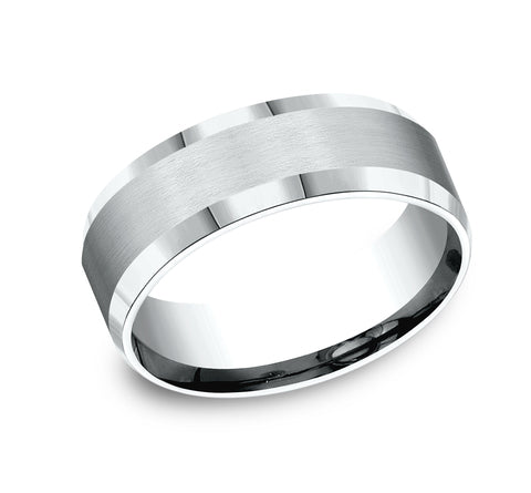 Benchmark The Chancellor 8MM with Satin & High Polish Beveled Edge Wedding Band