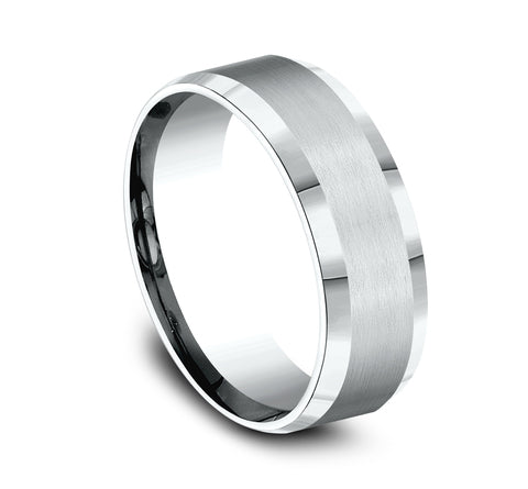 Benchmark The Chancellor 8MM with Satin & High Polish Beveled Edge Wedding Band