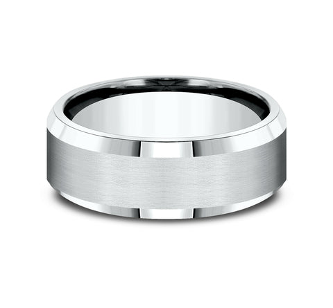 Benchmark The Chancellor 8MM with Satin & High Polish Beveled Edge Wedding Band
