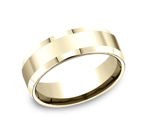Benchmark The Highland 8MM High Polish Yellow Gold Comfort Fit Wedding Band